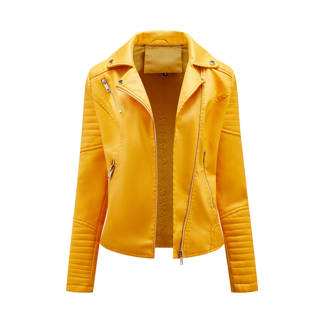 Elegant Women's Leather Jacket Modern Style