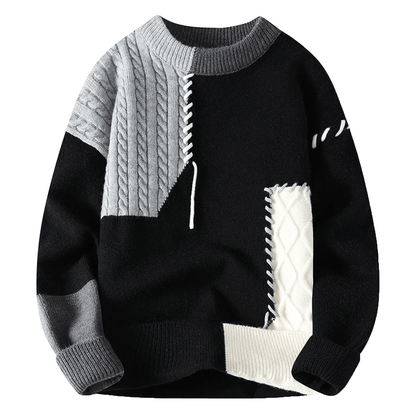 Modern Men's Sweater with Stylish Patch Print