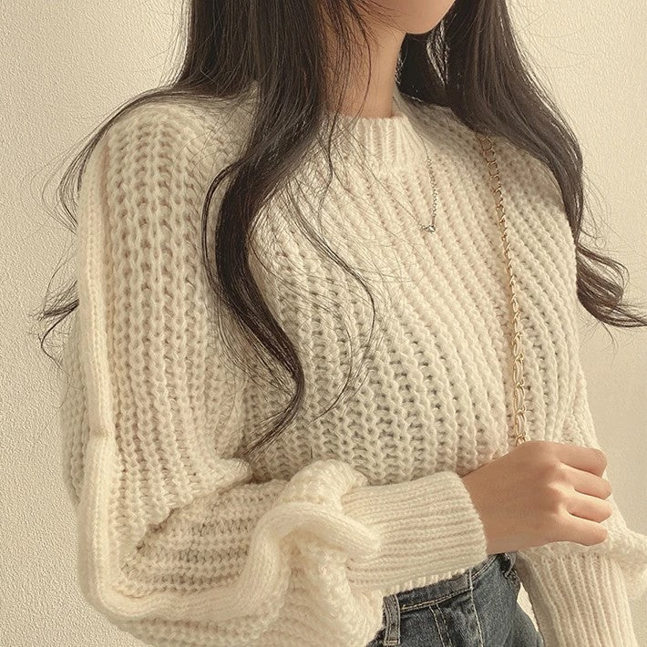 Women's Sweatshirt Comfortable Long-Sleeve Cropped Style