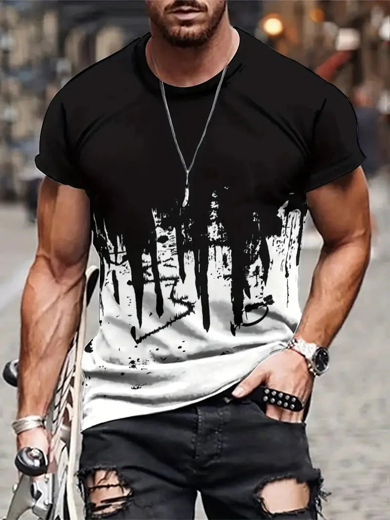 Männer T-Shirt Grau Cool Splash Design - IdealeKleiden