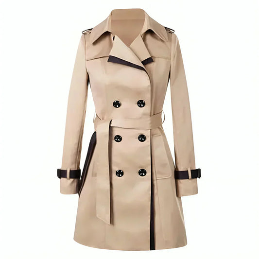 Damen Trenchcoat Klassisch Doppelpanel - IdealeKleiden