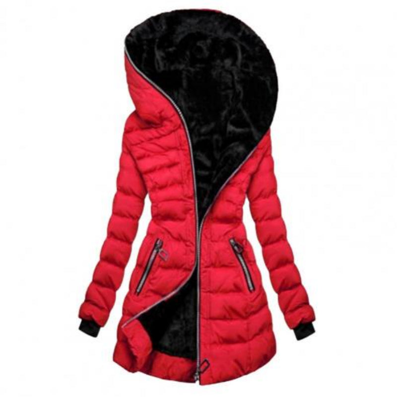 Women's Padded Warm Hooded Long Winter Jacket
