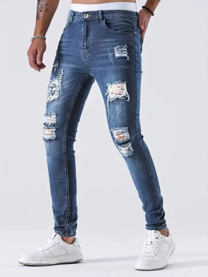 Ripped Slim Fit Jeans for Men
