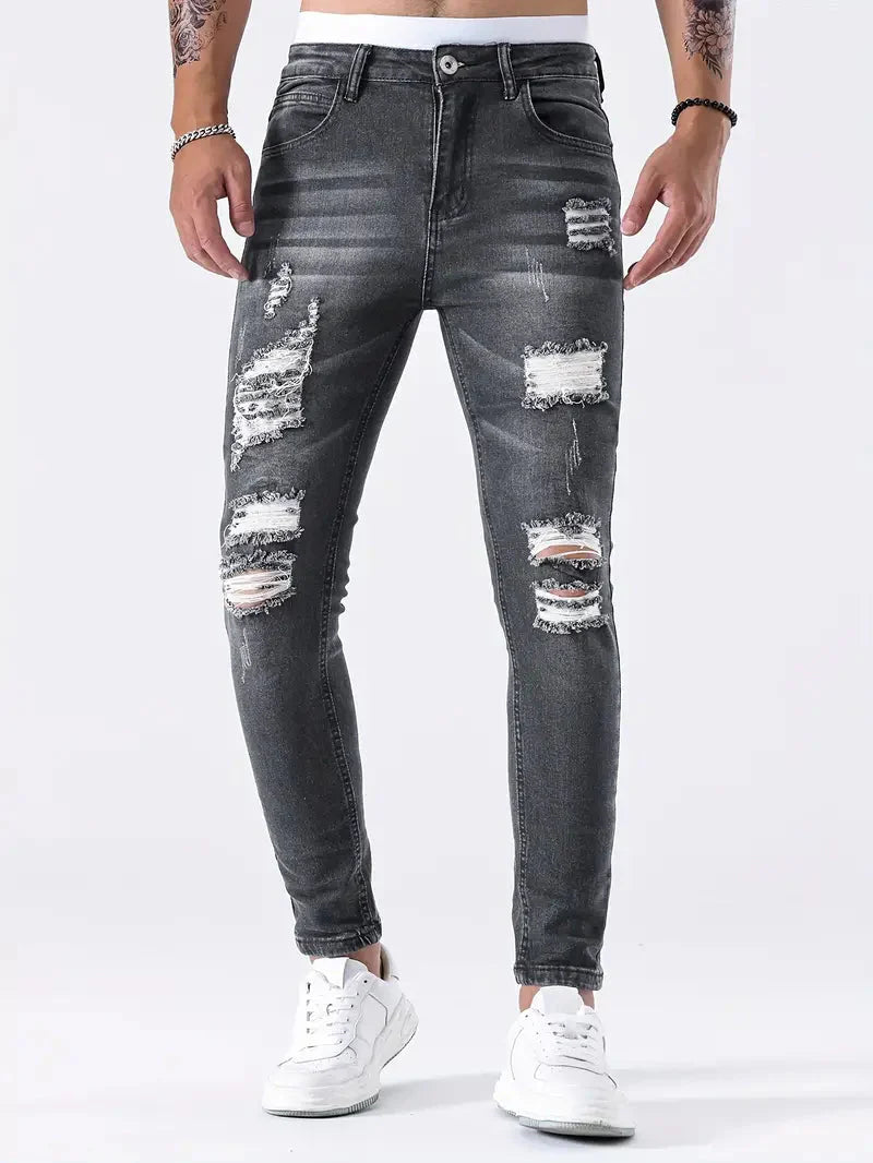 Ripped Slim Fit Jeans for Men