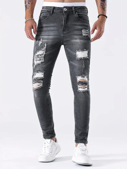 Ripped Slim Fit Jeans for Men