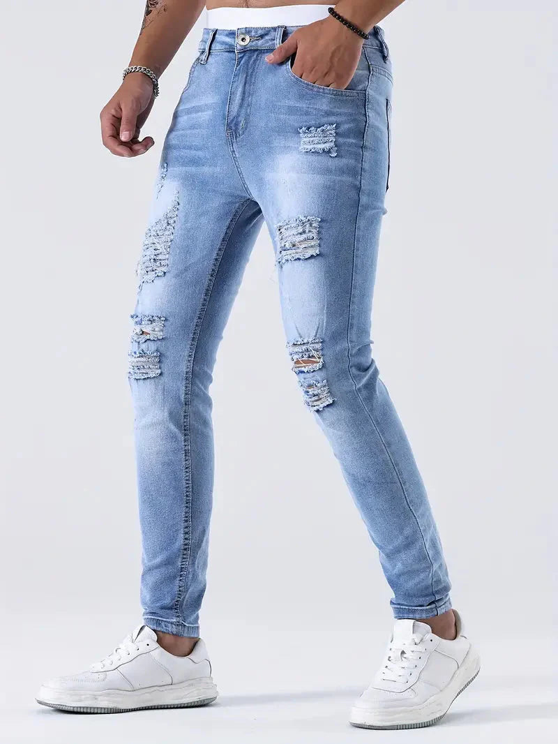 Ripped Jeans Slim Fit Männer - IdealeKleiden