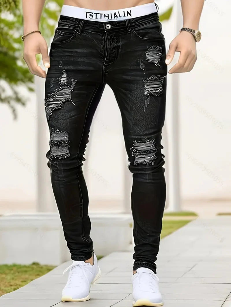 Ripped Slim Fit Jeans for Men