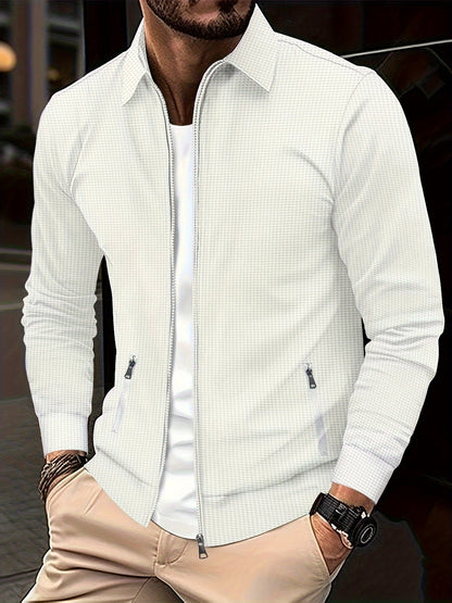 Men's Cardigan Sweatshirt Jacket Zipper Turn-down Collar