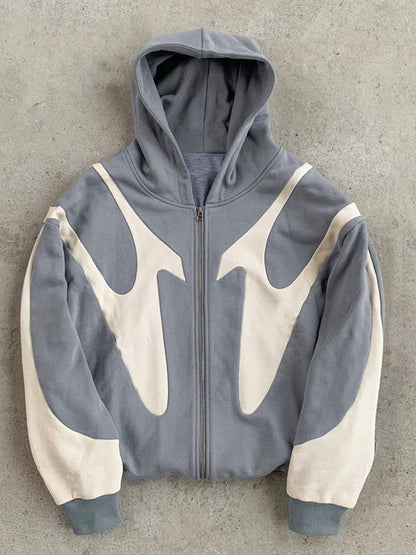 Men's Two-Tone Zip-Up Hoodie