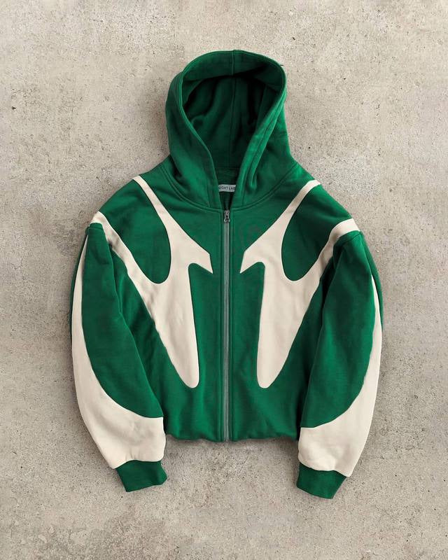 Men's Two-Tone Zip-Up Hoodie