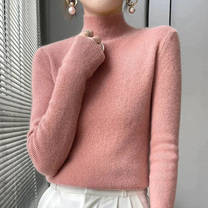 Women's Scarf Knitted Sweater Long Sleeve Elegant