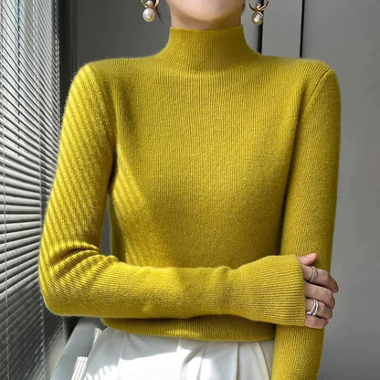 Women's Scarf Knitted Sweater Long Sleeve Elegant