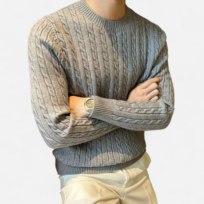 Men's Cable Knit Long Sleeve Classic Pullover