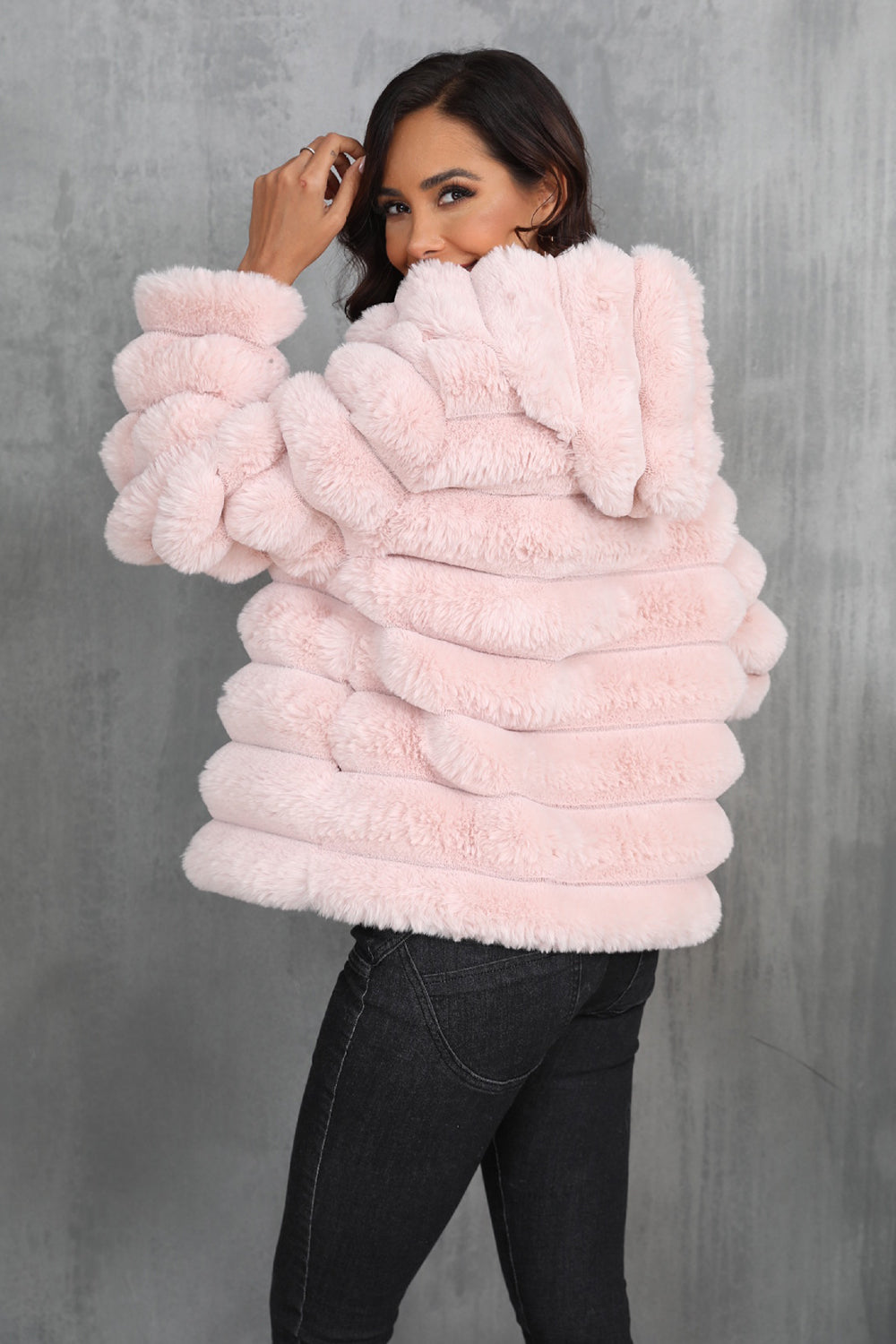 Women's Oversized Teddy Jacket with Hood
