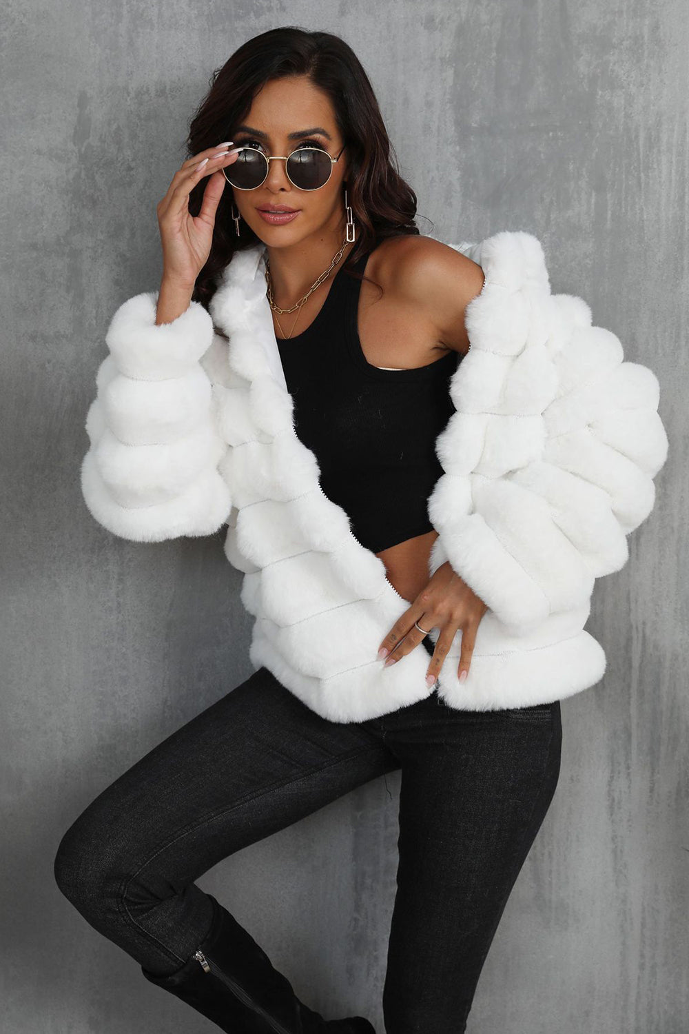 Women's Oversized Teddy Jacket with Hood