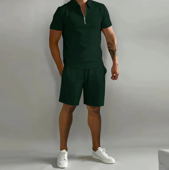 Men's Polo Shirt and Shorts Set for Summer