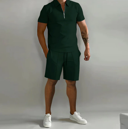 Men's Polo Shirt and Shorts Set for Summer