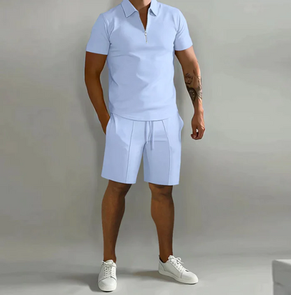 Men's Polo Shirt and Shorts Set for Summer