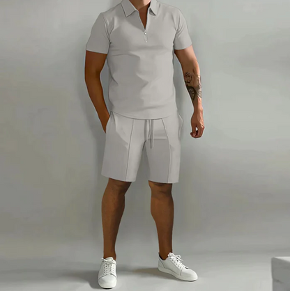 Men's Polo Shirt and Shorts Set for Summer