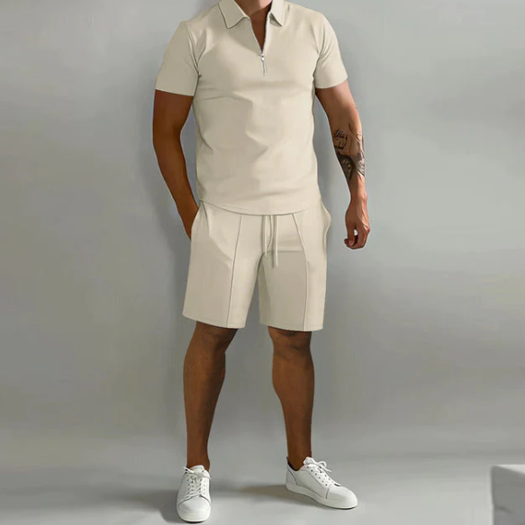 Men's Polo Shirt and Shorts Set for Summer