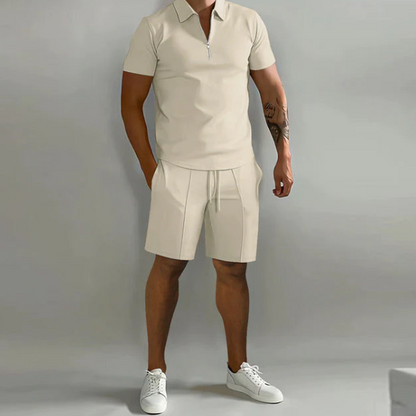 Men's Polo Shirt and Shorts Set for Summer