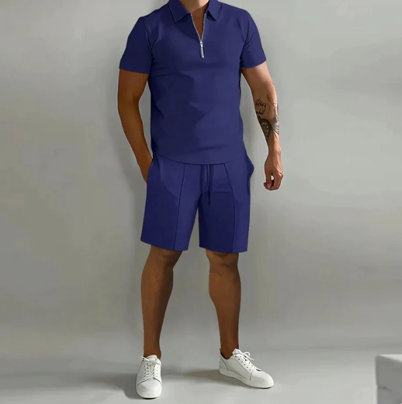 Men's Polo Shirt and Shorts Set for Summer