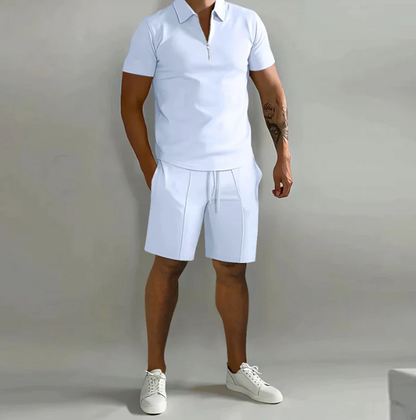 Men's Polo Shirt and Shorts Set for Summer