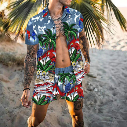 Men's Summer Set Short Sleeve Shirt and Shorts