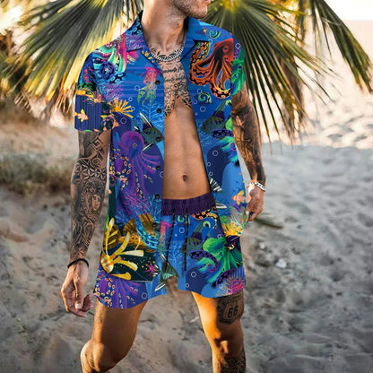 Men's Summer Set Short Sleeve Shirt and Shorts