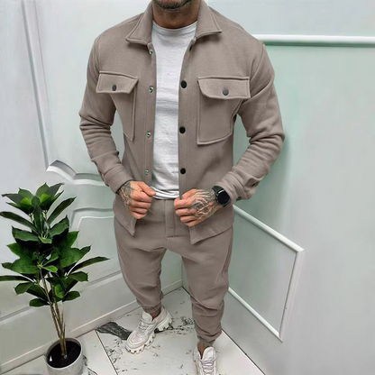 Men's Complete Set: Overshirt and Slim-Fit Joggers