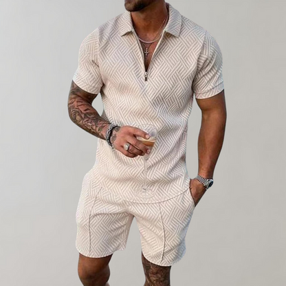 Men's Short Sleeve Polo Shirt Set