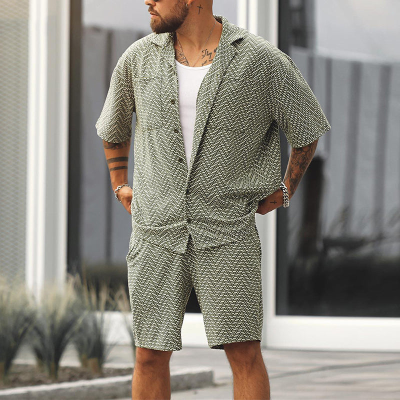 Sommer Set Herren: Kurzarmshirt und Shorts - IdealeKleiden