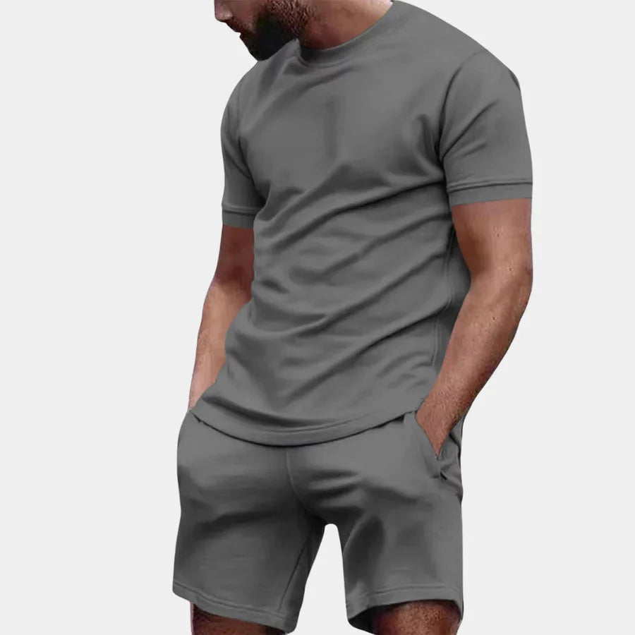 Casual Men's Set: Short-Sleeve T-Shirt and Shorts