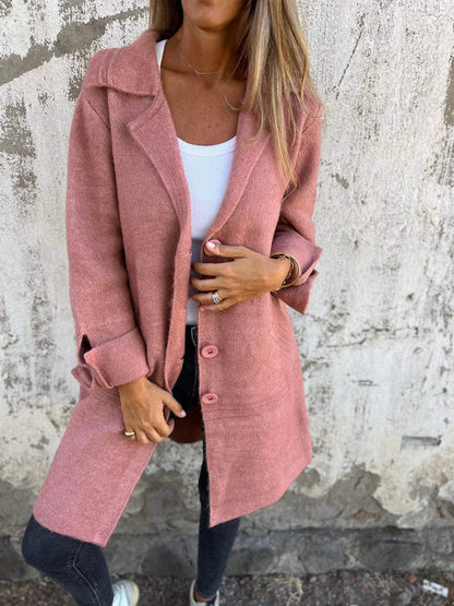 Casual Women's Jacket Long Lapel Collar