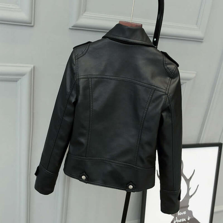 Frauen Lederjacke Slim Fit Biker Style - IdealeKleiden