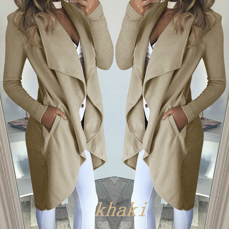 Slim Fit Solid Long Windbreaker Jacket