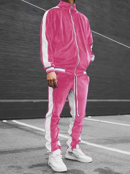 Men's Classic Velvet Tracksuit with Zipper