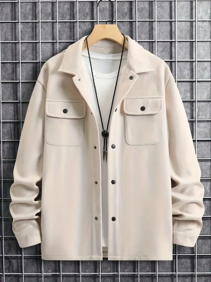 Men's Winter Jacket Double Pockets Warm