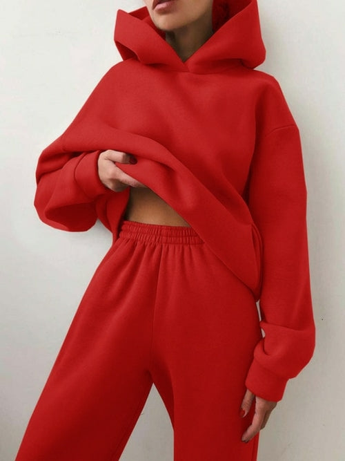 Warmes Winter-Outfit Kapuzenpullover Set