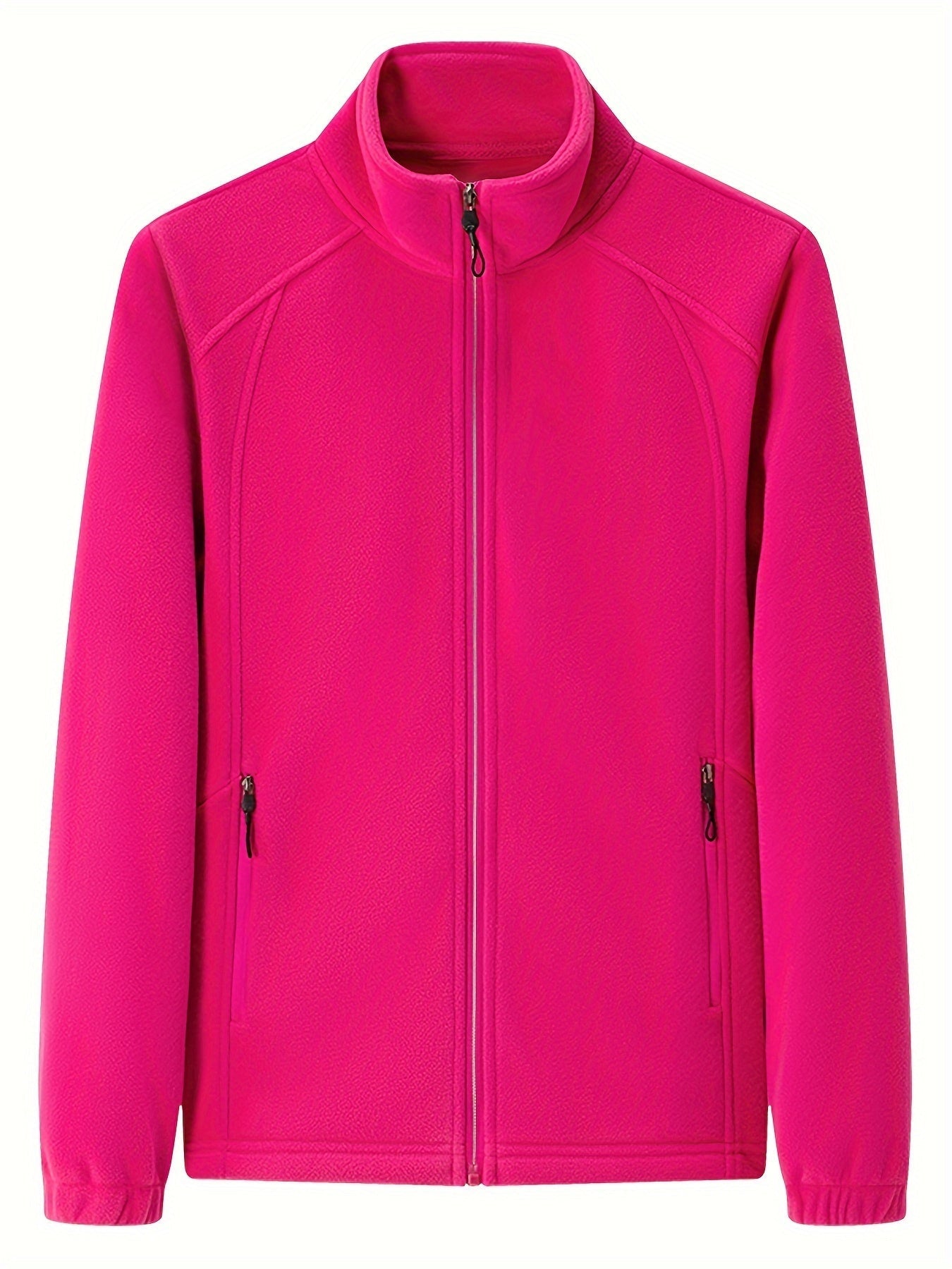 Women's Fleece Jacket Warm Stand-up Collar Long Sleeve