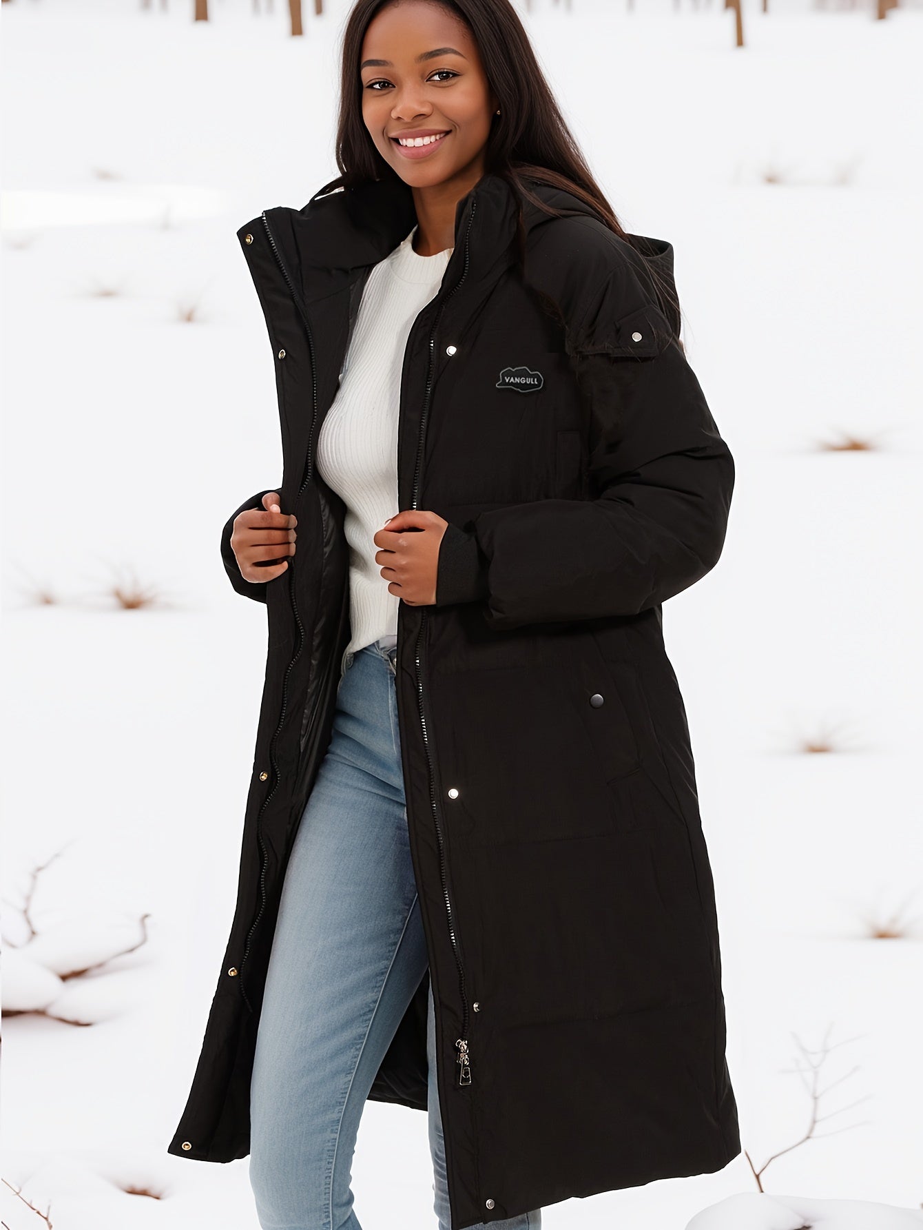 Stylish Black Winter Parka with Hood