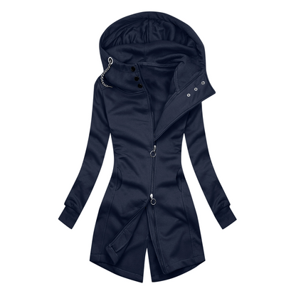 Women's Slim Fit High Collar Hoodie Jacket
