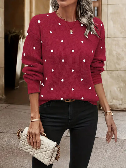 Stylish sweater with polka dot pattern