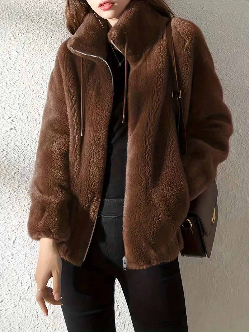 Fashionable women's faux fur coat