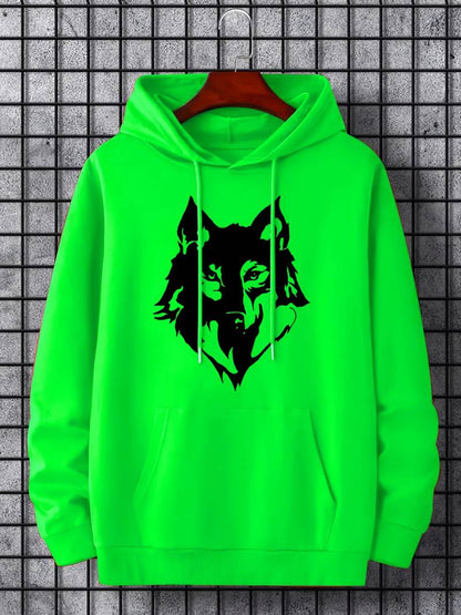 Men's Hoodie Wolf Pattern Trendy