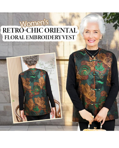 Retro-Kleid Blumenstickerei Exotisch Elegant - IdealeKleiden