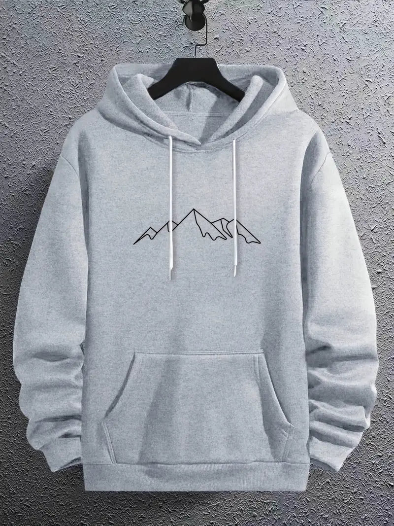 Men's Hoodie Mountain Motif Trendy