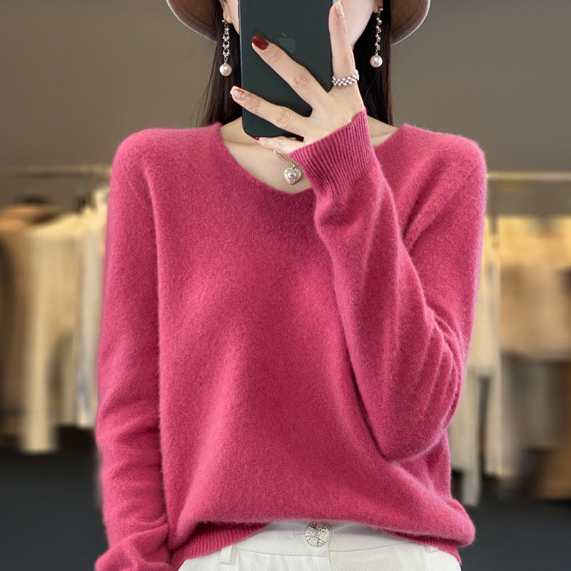 Comfortable Women's V-Neck Warm Winter Sweater