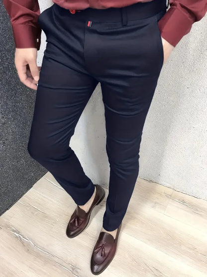 Men's Slim Fit Elegant Suit Trousers