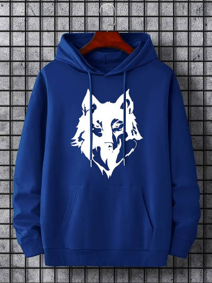 Men's Hoodie Wolf Pattern Trendy
